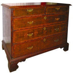 William And Mary Walnut And Oyster Veneer Chest