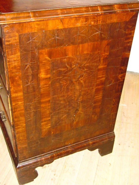 William And Mary Walnut And Oyster Veneer Chest 3