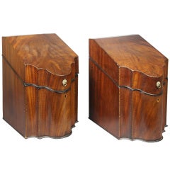 PAIR OF GEORGE III MAHOGANY KNIFE BOXES
