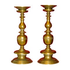 Pair Of Flemish Bronze Pricket Candlesticks