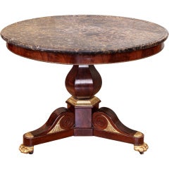 French Empire Mahogany And Giltwood Center Table