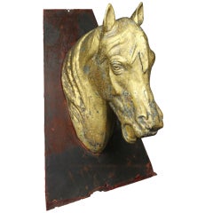Antique French Gilded Zinc Horse Head