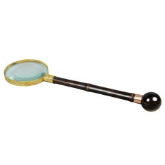 Victorian Bamboo And Tigers Eye Magnifying Glass