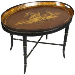 Victorian Tole Tray Top Coffee Table