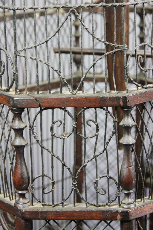 Regency Mahogany Bird Cage In Good Condition In Essex, MA