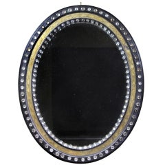 Irish Regency Ebonized And Cut Glass Mirror