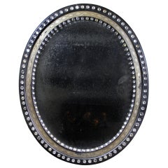 Irish Regency Ebonized And Cut Glass Mirror