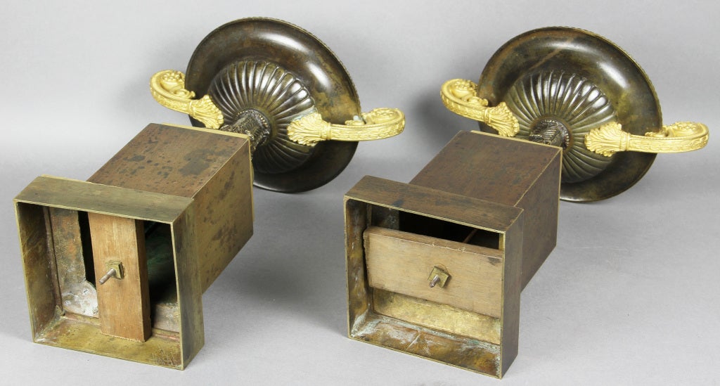 Pair of Empire Patinated Bronze and Ormolu Compotes 3