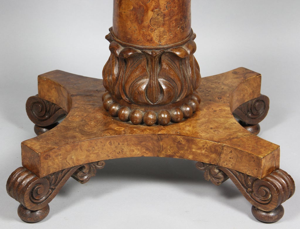 William IV Pollard Oak and Carved Table In Good Condition In Essex, MA