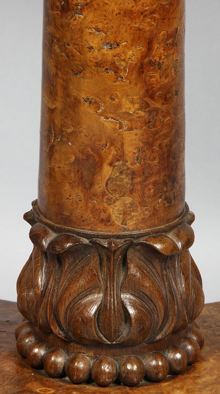 19th Century William IV Pollard Oak and Carved Table
