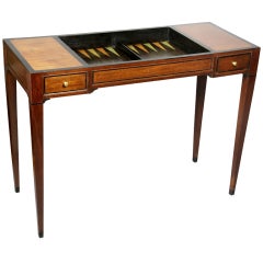 Louis XVI Style Mahogany And Ebony Backgammon Table