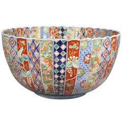 Large Japanese Imari Punch Bowl