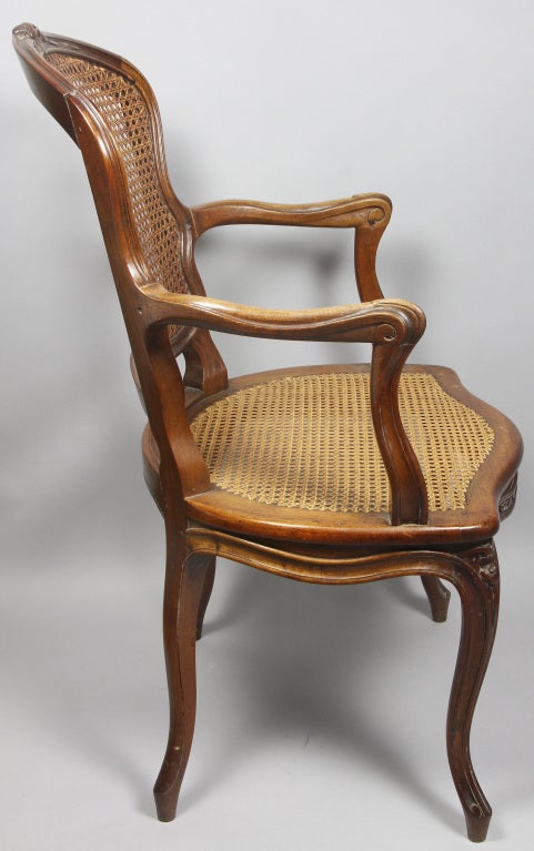 Pair of Louis XV Style Walnut Armchairs 2