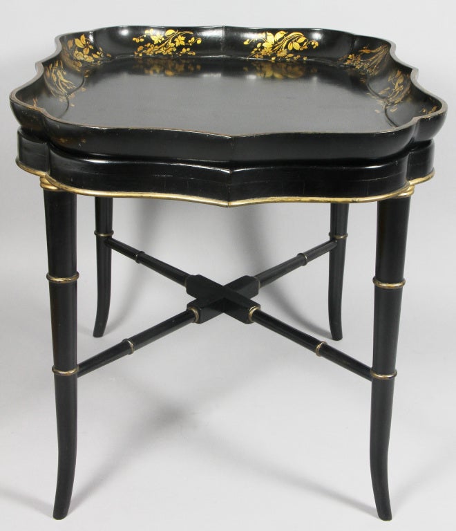 Victorian Papier Mache Tray Top Coffee Table 4