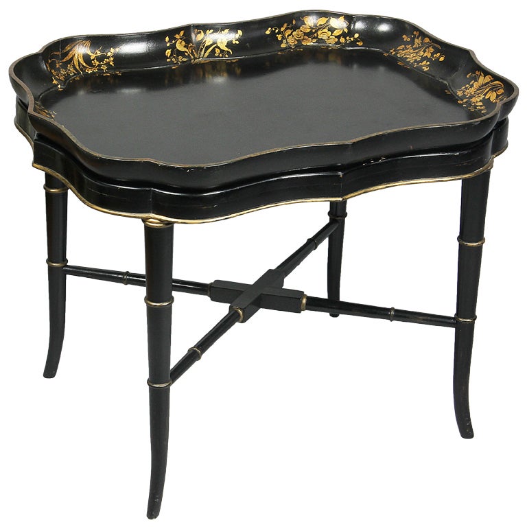 Victorian Papier Mache Tray Top Coffee Table at 1stdibs