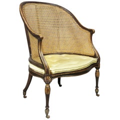 George III Parcel Gilt Caned Bergere