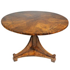 Biedermeier Figured Walnut Center Table