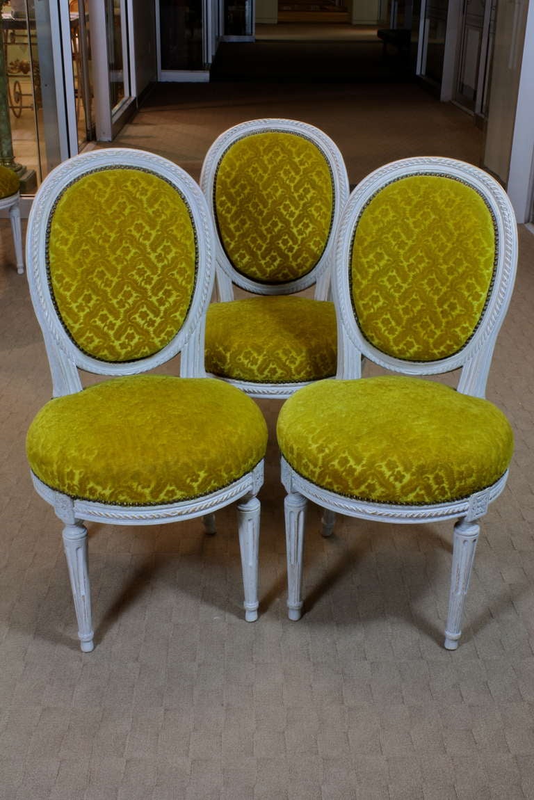 French Set of Eight Louis XVI Side Chairs For Sale