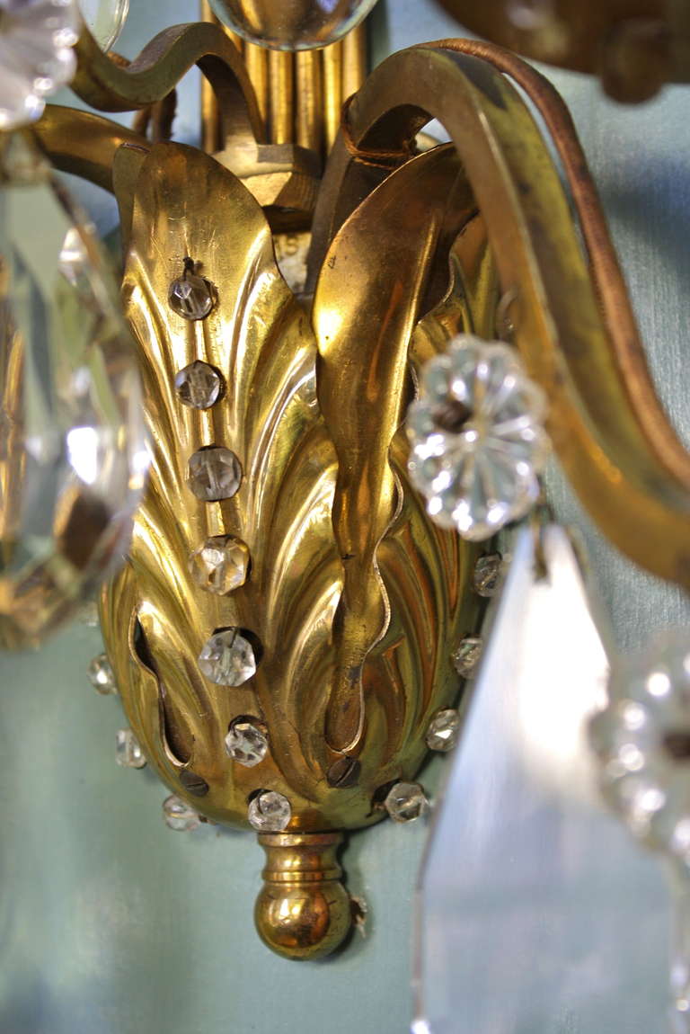 Coppia di sconsigliere in bronzo dorato e cristallo della Maison Baguès in vendita 1