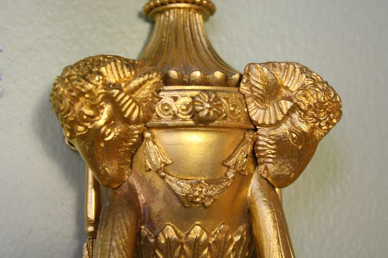 Pair of French Gilt-Bronze Neoclassical Sconces For Sale 3