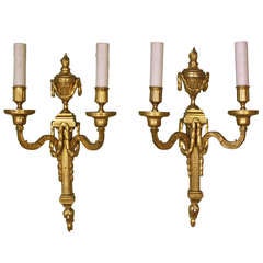 Pair of Gilt-Bronze Louis XVI Style Sconces 3