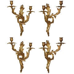 Four Pairs of Gilt-Bronze Louis XV Style Sconces