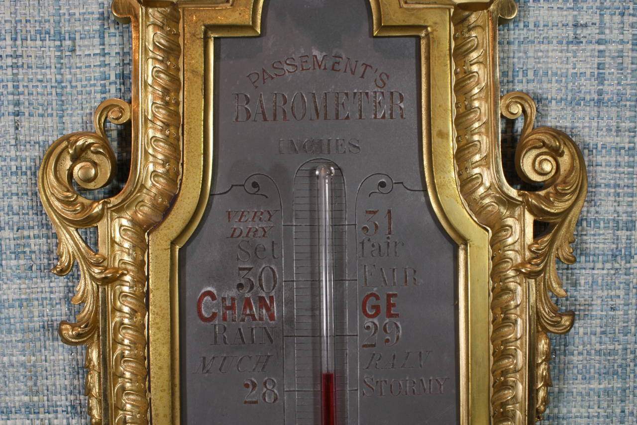 French Regence Style GiltBronze Passement's Barometer For Sale at 1stdibs