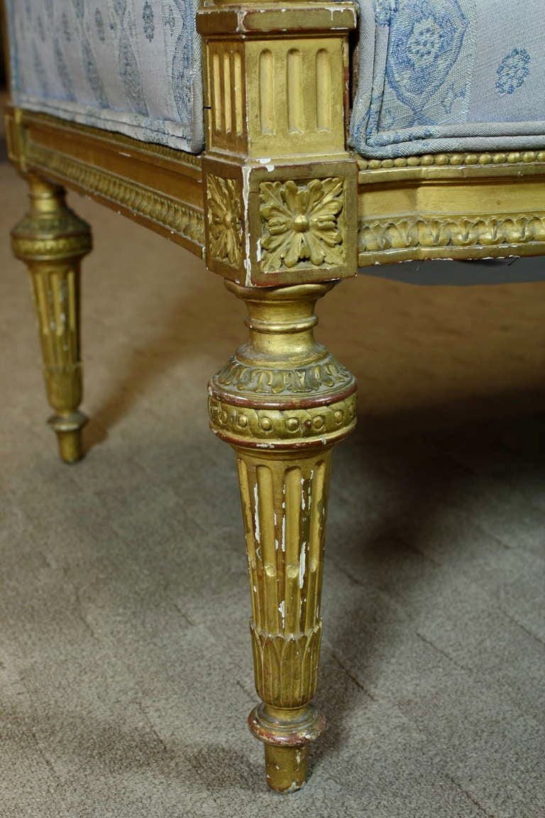 Petit Louis XVI Style Giltwood Canape 3