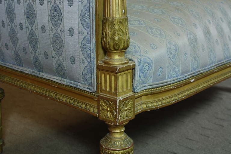 Petit Louis XVI Style Giltwood Canape 4