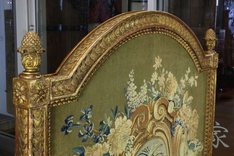 Louis XVI Period Needlepoint Fire Screen 1