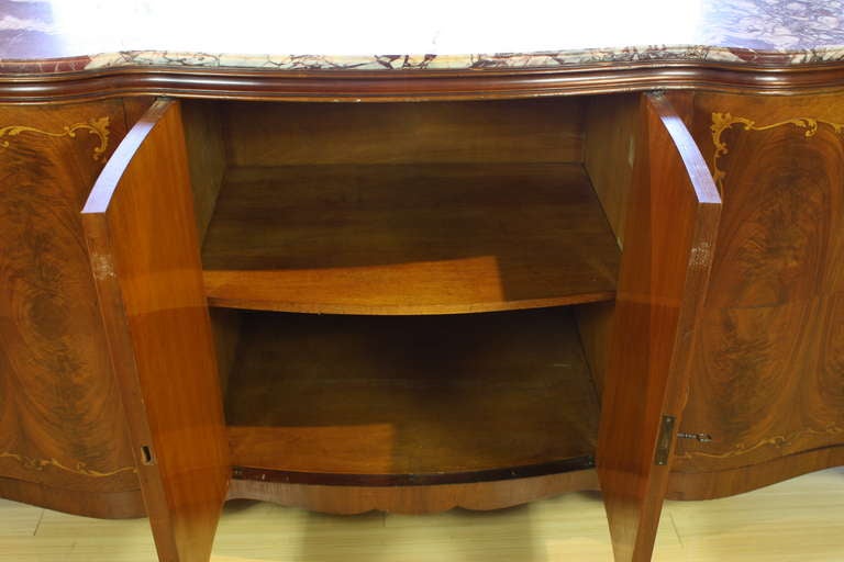 French Serpentine Marquetry Buffet 1