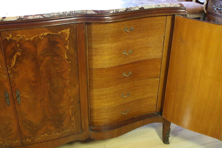French Serpentine Marquetry Buffet 2