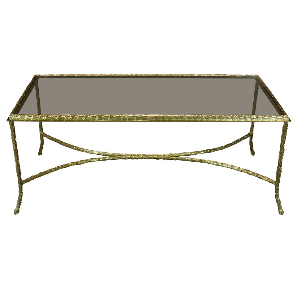 French Gilt-Bronze Coffee Table by Maison Baguès