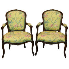 Pair of French Louis XV Period Fauteuils 12