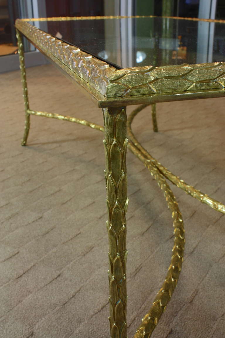 20th Century French Gilt-Bronze Coffee Table by Maison Baguès