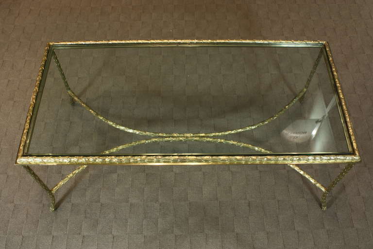 French Gilt-Bronze Coffee Table by Maison Baguès In Good Condition In Pembroke, MA