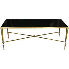 French Bronze and Glass Coffee Table by Maison Ramsay
