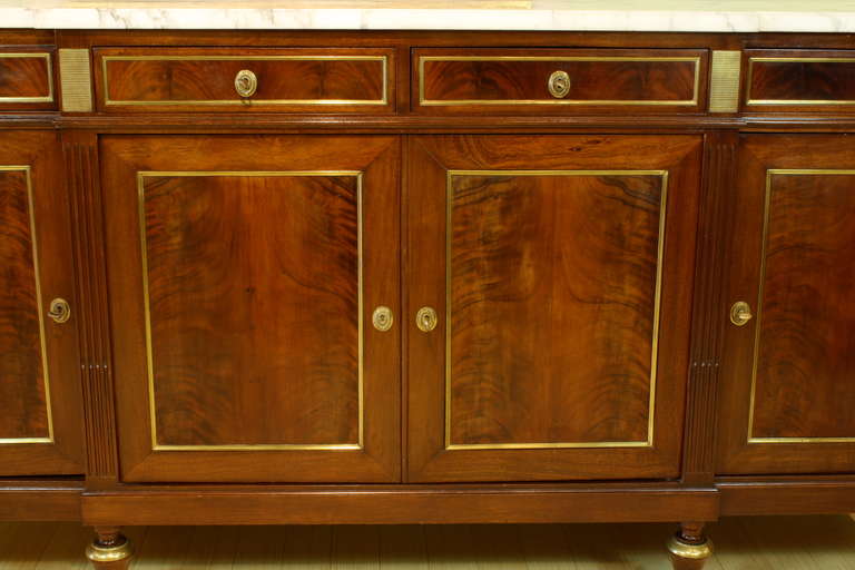 20th Century French Louis XVI Style Mahogany Enfilade Buffet