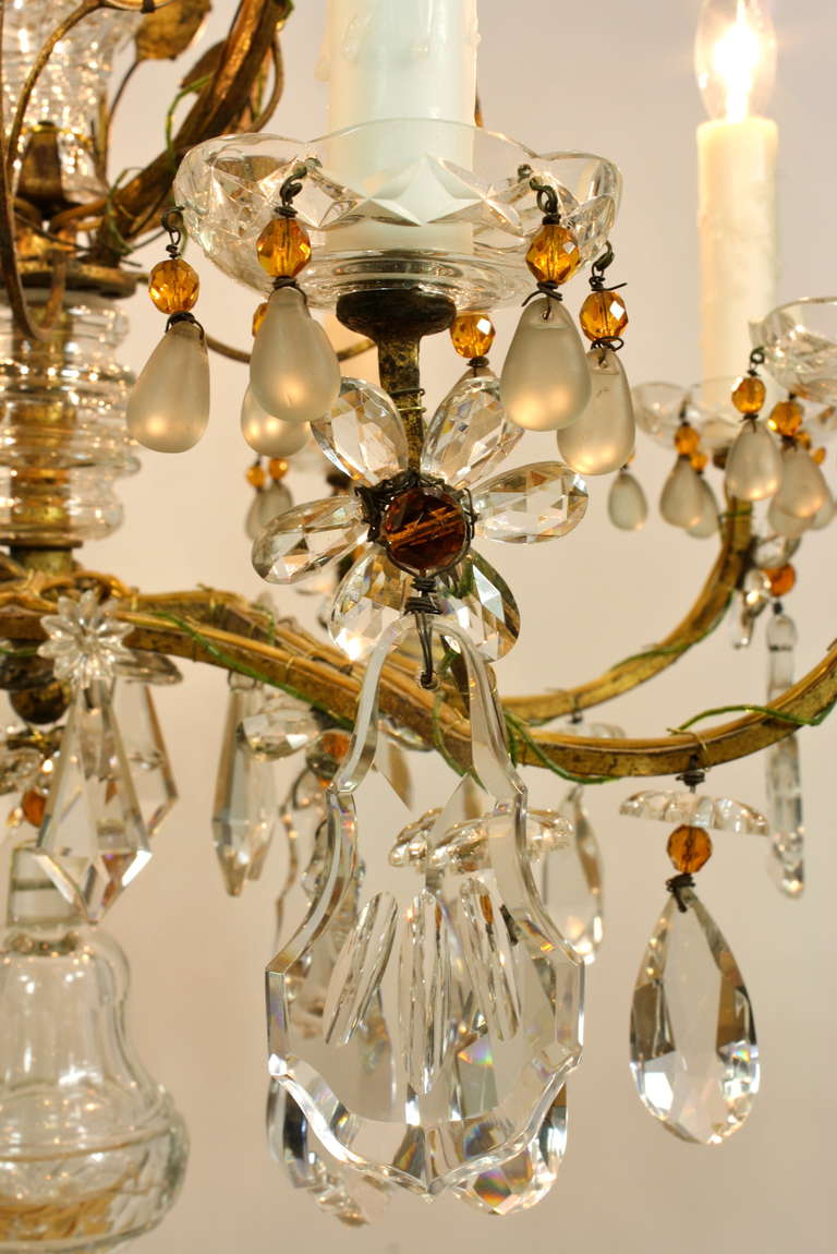 Exquisite Gilt-Metal and Crystal Chandelier by Maison Baguès 2