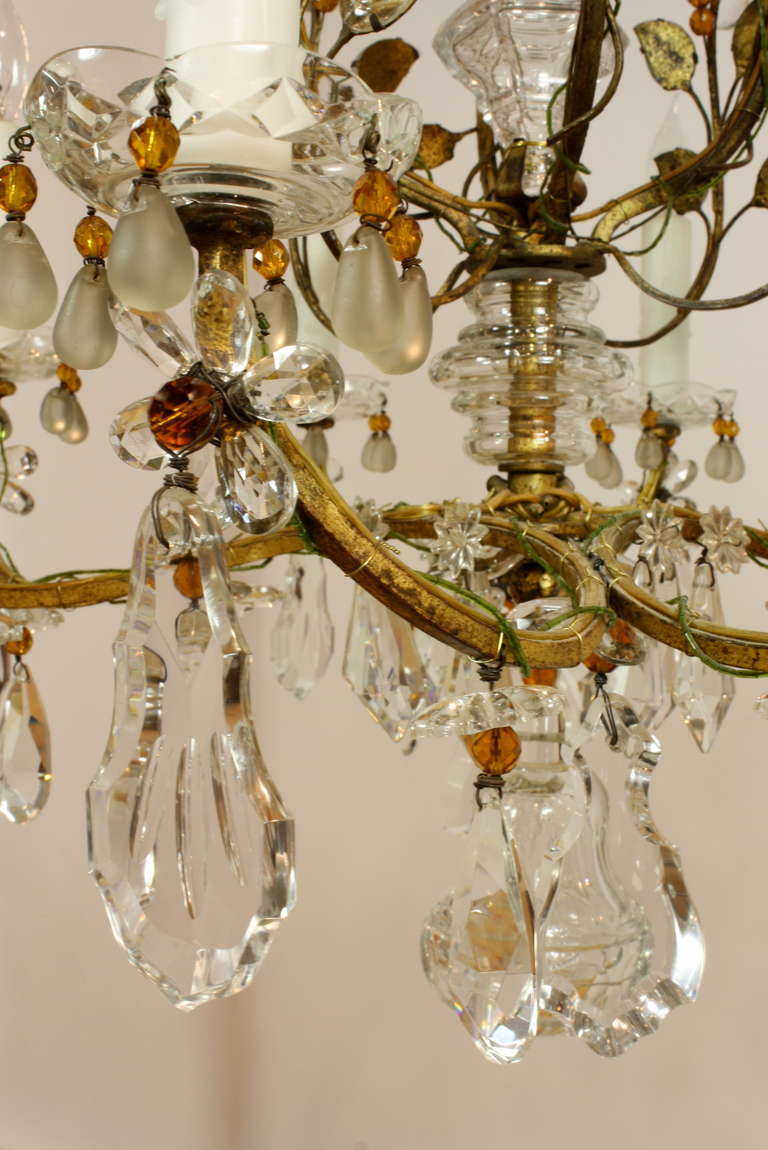 Exquisite Gilt-Metal and Crystal Chandelier by Maison Baguès 4