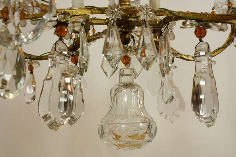 Exquisite Gilt-Metal and Crystal Chandelier by Maison Baguès 1