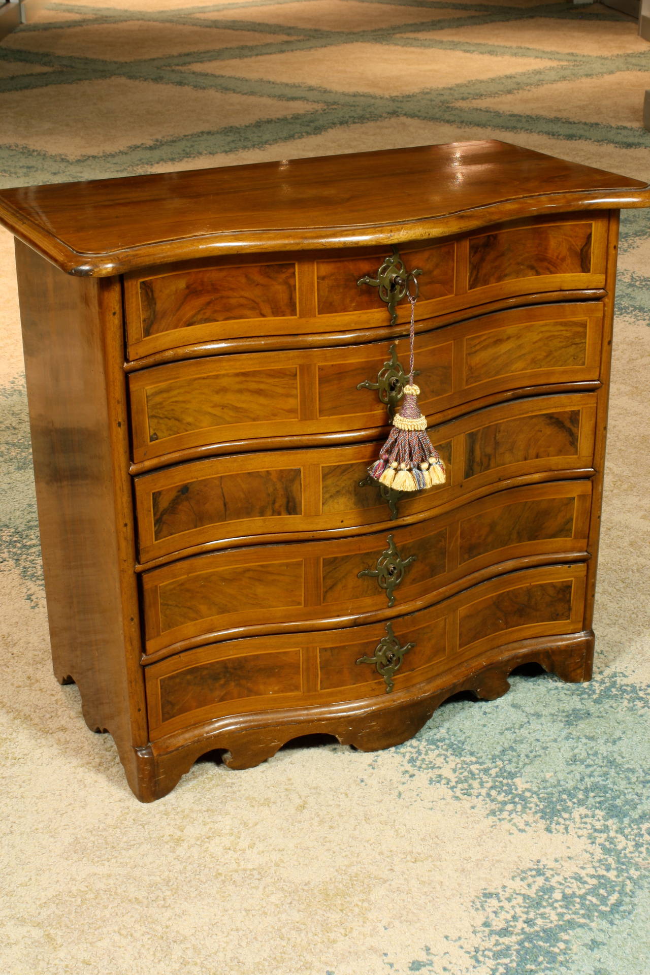 Parquetry Dutch Five-Drawer Miniature Commode