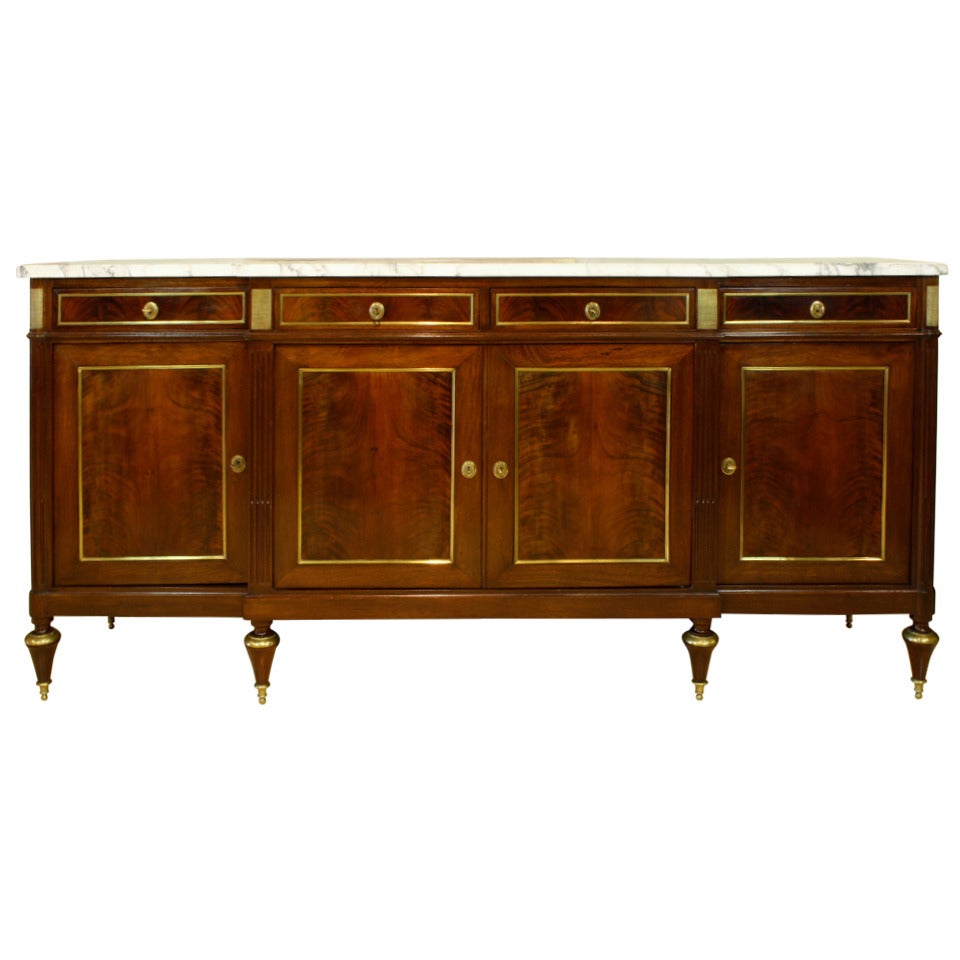 French Louis XVI Style Mahogany Enfilade Buffet