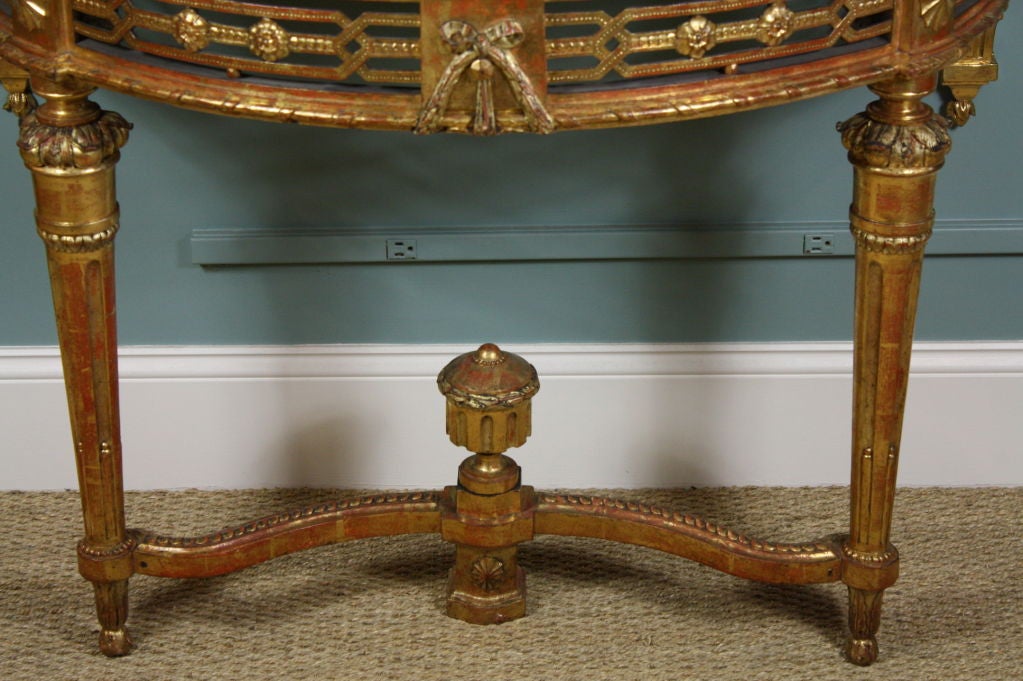 Menuiserie Table console française d'époque Louis XVI avec plateau en marbre Breccia en vente