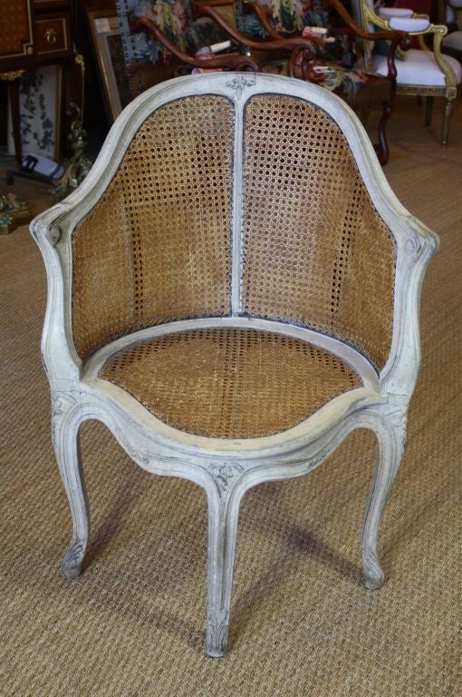 French Louis XV Painted Desk Chair