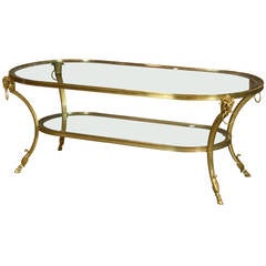 Jansen Gilt Bronze Coffee Table with Rams' Heads