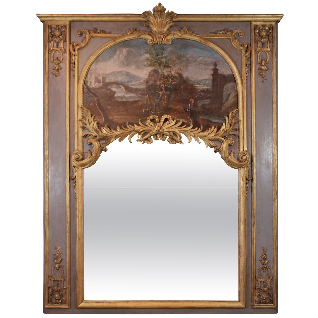 Impressive Louis XVI Period Trumeau Mirror For Sale