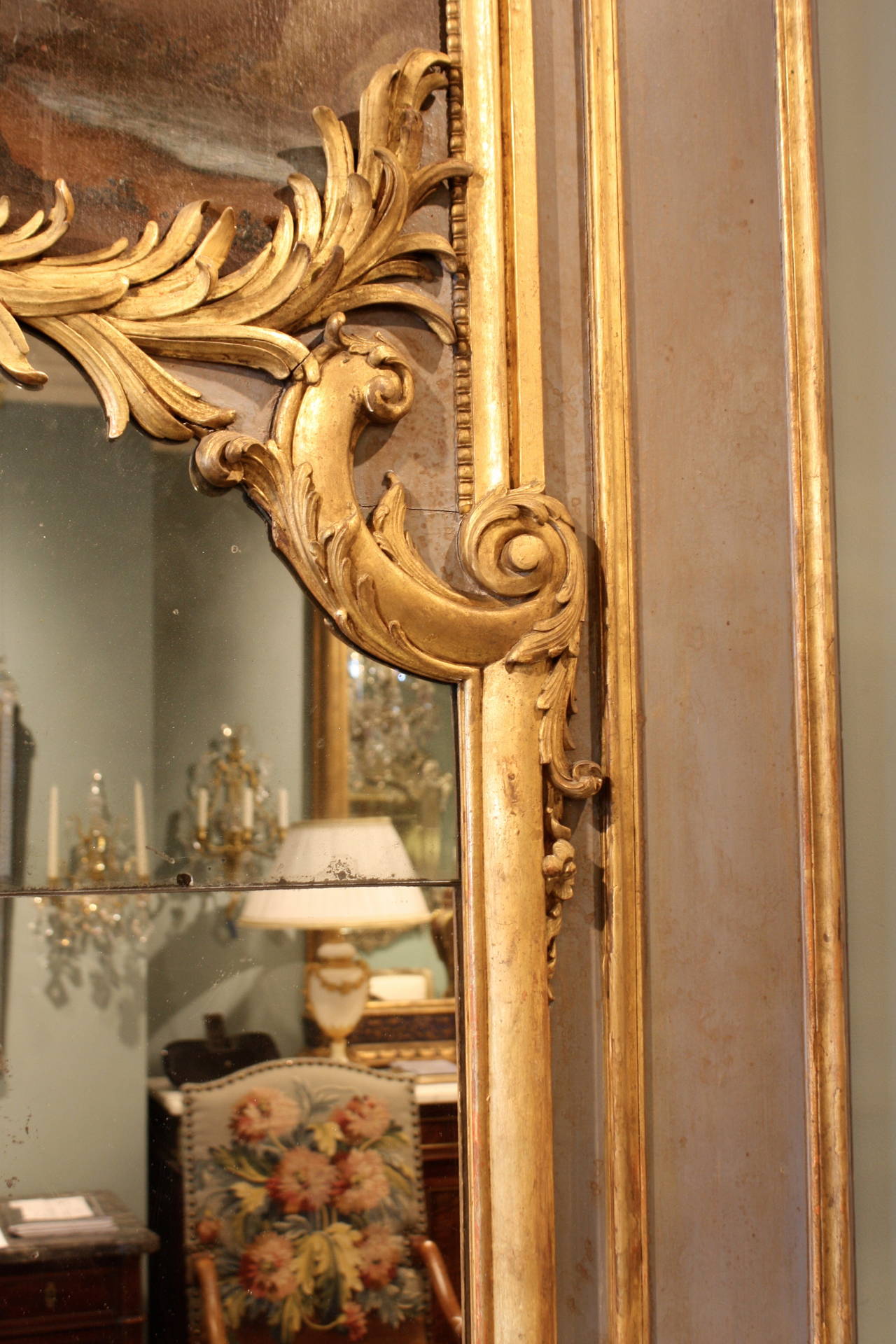 Impressive Louis XVI Period Trumeau Mirror For Sale 1