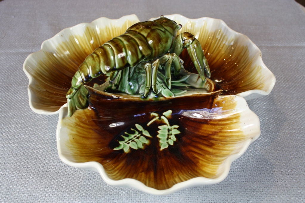 French Majolica Lobster Centerpiece 1