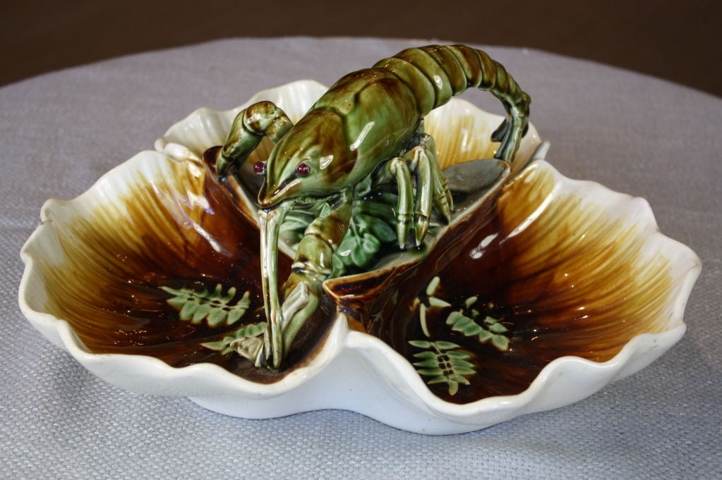 French Majolica Lobster Centerpiece 4